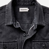 The Shop Shirt in Washed Black Organic Slub Selvedge