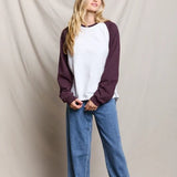 Champion LS Baseball Shirt (Cherry Lacquer / White)