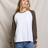 Champion LS Baseball Shirt (Dark Olive / White)