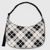 Large Nylon Crescent Bag (Mixed Plaid)
