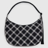 Large Nylon Crescent Bag (Mixed Plaid)