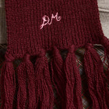 Tassel Hooded Scarf (Burgundy)
