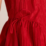 Elina Midi Dress (Red Taffeta)