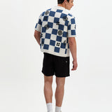 Porto Shirt Square Crochet (Ecru/Blue)