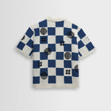 Porto Shirt Square Crochet (Ecru/Blue)