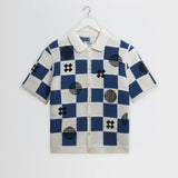 Porto Shirt Square Crochet (Ecru/Blue)