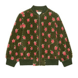 The Zip Front Plush Bomber (Woodland Green)