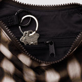 Small Nylon Crescent Bag (Blurred Gingham Brown)