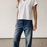 The Boxy V-Neck Tee (White)