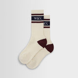 Thorpe Sport Sock (Branded Stripe/Ecru Burgundy)