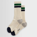 Thorpe Sport Sock (Block Stripe/Ecru Green)