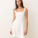 Denisse Hemp Mini Dress (White)