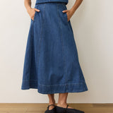 Lainey Denim Skirt (Medium Wash)