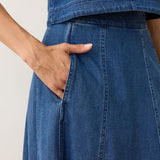 Lainey Denim Skirt (Medium Wash)