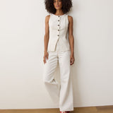 Charlie Wide Leg Pant (Ticking Stripe)