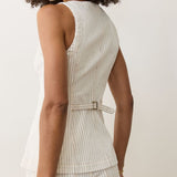 Charlie Longline Vest (Ticking Stripe)