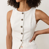 Charlie Longline Vest (Ticking Stripe)