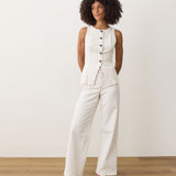 Charlie Longline Vest (Ticking Stripe)