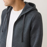 Corbet Quilted Zip Hoodie (Black Heather)