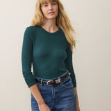 Lexi Rib Sun-In Long sleeve Tee (Emerald)
