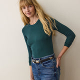 Lexi Rib Sun-In Long sleeve Tee (Emerald)