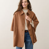 Colette Wool Drape Coat (Camel)