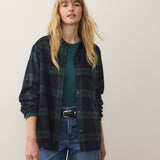 Jane Relaxed Cotton Shirt (Evergreen Plaid)