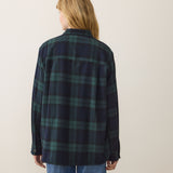 Jane Relaxed Cotton Shirt (Evergreen Plaid)