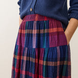 Gia Wool Midi Skirt (Multi Plaid)