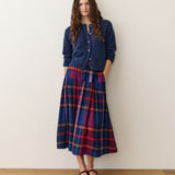 Gia Wool Midi Skirt (Multi Plaid)