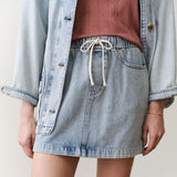 Ella Denim Mini Skirt (Light Wash)