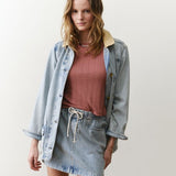 Ella Denim Mini Skirt (Light Wash)