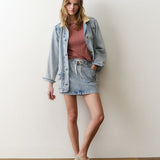 Ella Denim Mini Skirt (Light Wash)