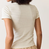 Lexi Rib Sun-In Crew Tee (Black/White Stripe)