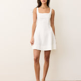 Denisse Hemp Mini Dress (White)