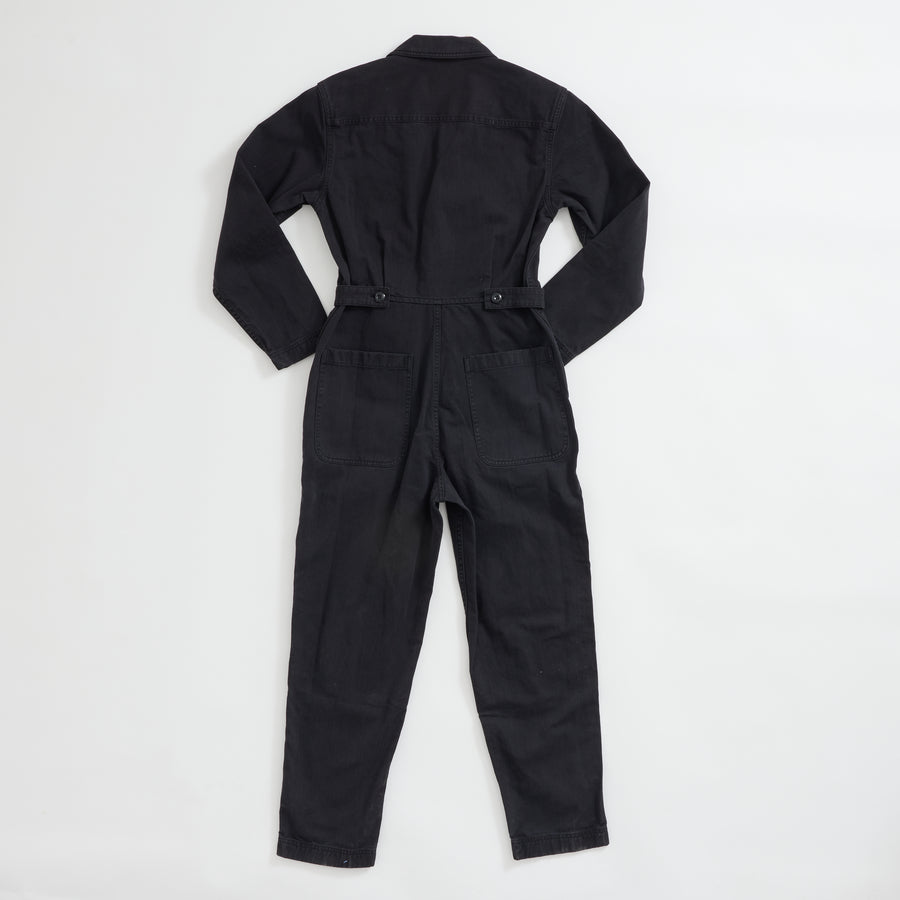 Standard Jumpsuit in Herringbone (Washed Black)
