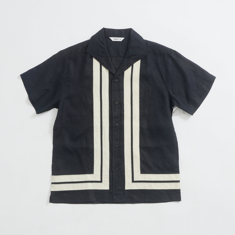 Leisure Shirt (Black Border Stripe Applique)