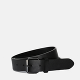 Black Leather on Black Buckle Belt: Large