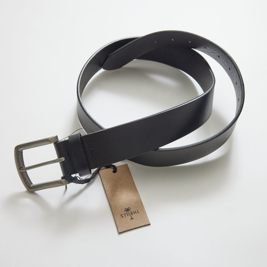 Wide Leather Belt (Black)