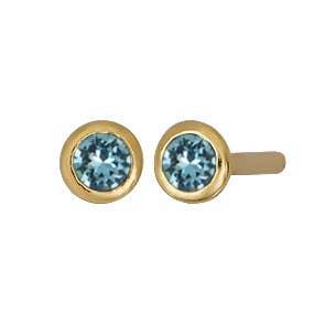Birthstone Stud Earrings in Gold - March