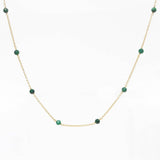 Malachite Drop Choker Necklace in Gold