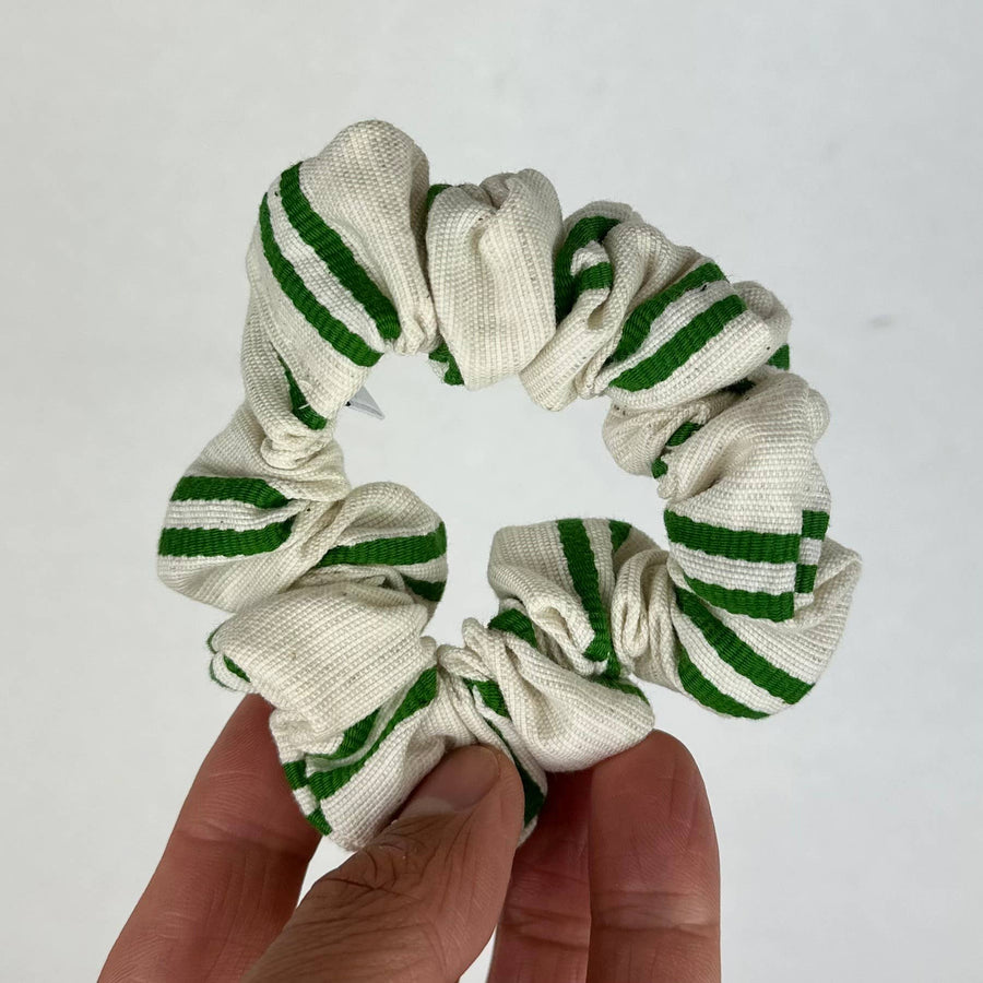 Japanese Cotton Scrunchies (Green Stripe)