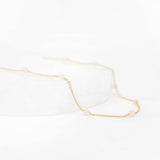 Rose Quartz Drop Choker Necklace in Gold
