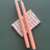 Taper Candle Pair, Coral