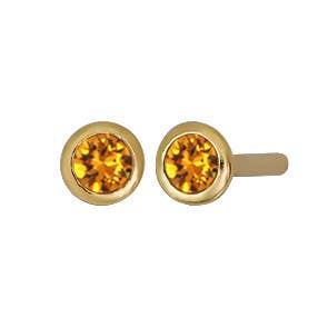 Birthstone Stud Earrings in Gold - November