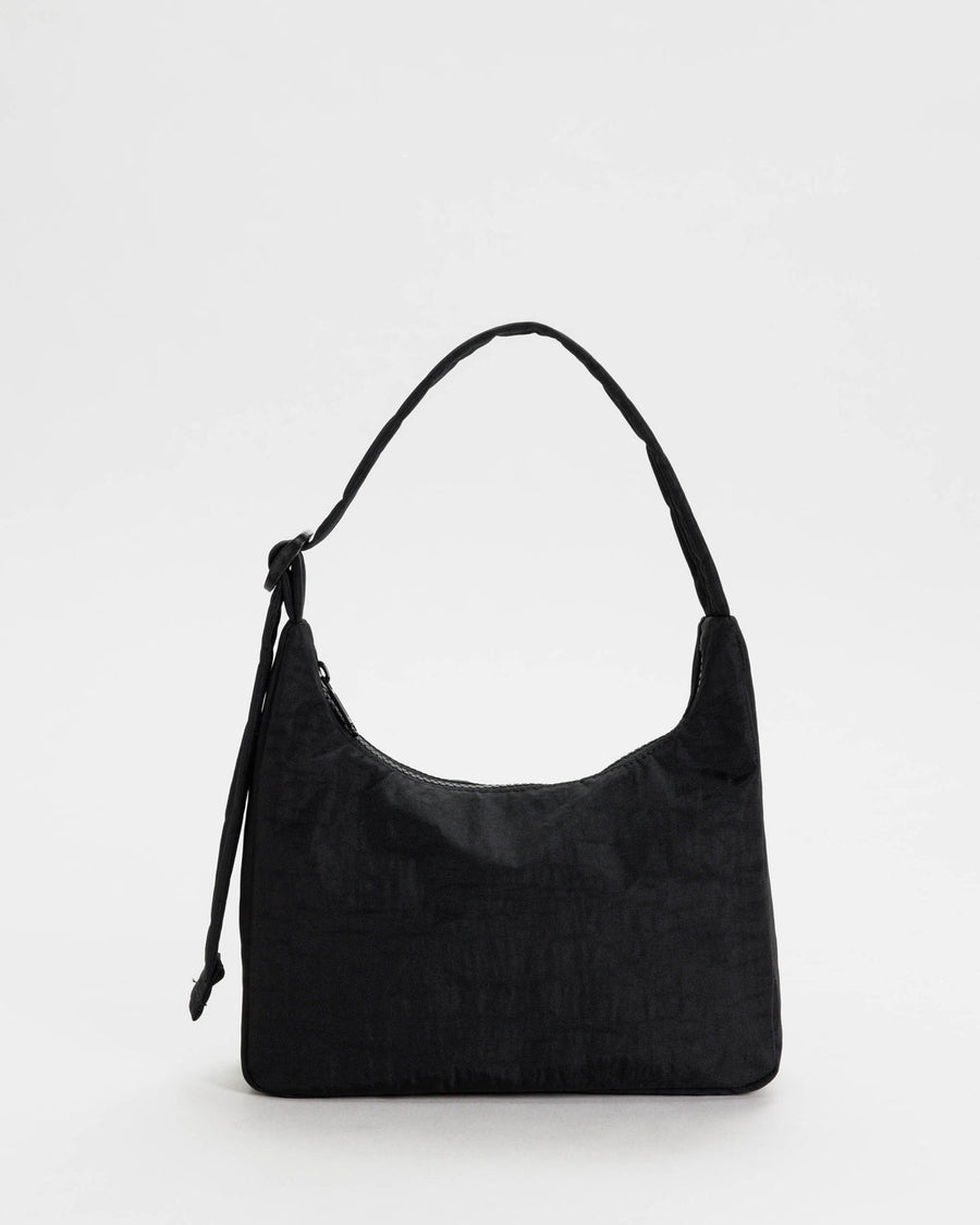 Mini Nylon Shoulder Bag (Black)