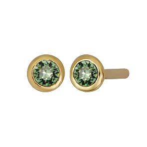 Birthstone Stud Earrings in Gold - August
