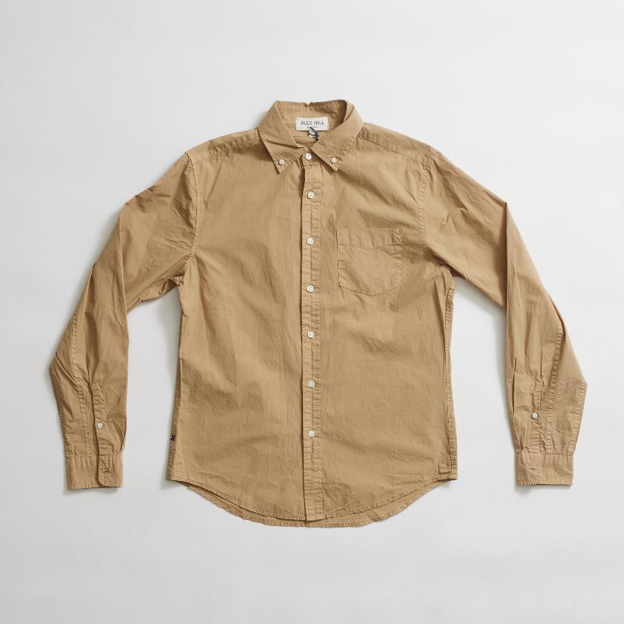 Mill Shirt in Paper Cotton (Medium Khaki)